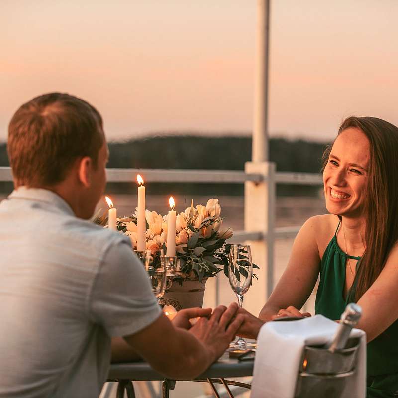 Wedding anniversary at the Volga